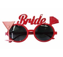 Kırmızı Renk Bride Bekarlığa Veda Partisi Gözlüğü 8x16 cm