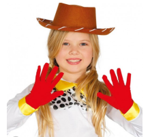 Kırmızı Renk Çocuk Boy Likralı Pandomim Eldiveni