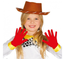 Kırmızı Renk Çocuk Boy Likralı Pandomim Eldiveni