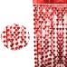 toptan-xml-dropshipping-Kırmızı Renk Kalp Şekilli Metalize Saçaklı Arka Fon Perde Dekorasyon