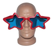 Kırmızı Renk Mega Boy Megastar Yıldız Şekilli Parti Gözlüğü