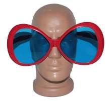 Kırmızı Renk Mega Boy Oval Yuvarlak Parti Gözlüğü