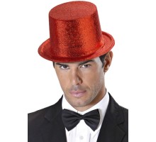 Kırmızı Renk Uzun Plastik Simli Parti Şapkası