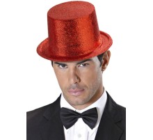 Kırmızı Renk Uzun Plastik Simli Parti Şapkası
