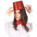 toptan-xml-dropshipping-Kırmızı Renk Uzun Plastik Simli Parti Şapkası