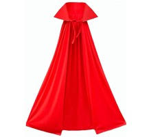 Kırmızı Renk Yakalı Halloween Pelerin 140 cm