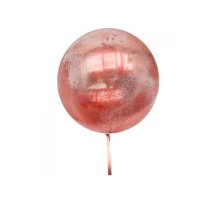 Kırmızı Simli Yuvarlak Şeffaf Balon 24 İnç