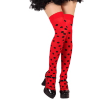Kırmızı Üzeri Siyah Puantiyeli Halloween Partisi Çorabı 1 Çift