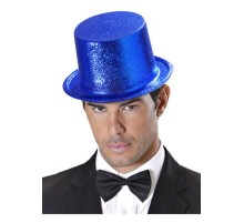 Koyu Mavi Renk Uzun Plastik Simli Parti Şapkası