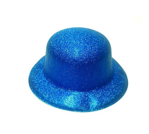 toptan-xml-dropshipping-Koyu Mavi Renk Yuvarlak Simli Plastik Parti Şapkası