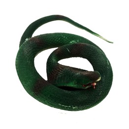 Koyu Yeşil Renk Yassı Kafa Yumuşak Gerçekçi Kobra Yılan 95 cm