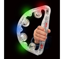 Led Işıklı Pilli Rengarenk Yanıp Sönen Lüks Eğlence Tefi Beyaz Renk