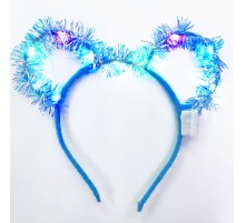 Led Işıklı Püsküllü Mickey Minnie Mouse Söner Mavi Taç 19x17 cm