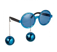 Mavi Renk Disko Toplu Küpeli Parlak Yılbaşı Parti Gözlüğü