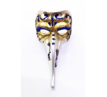 Mavi Renk İşlemeli Seramik Malzemeden İmal Venedik Uzun Maske Magnet