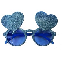 Mavi Renk Sim İşlenmiş Kalp Figürlü Yılbaşı Parti Gözlüğü
