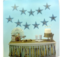 Mavi Üzeri Gümüş Yıldız İyiki Doğdun Flama Süs