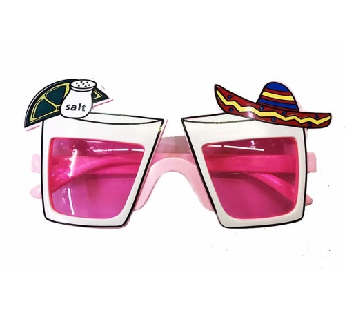 toptan-xml-dropshipping-Meksika Şapkalı Tekila Parti Gözlüğü Pembe Renk