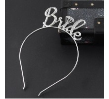 Gümüş Renk Bride Yazılı Metal Gelin Tacı Bride Taç