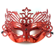 Metalik Kırmızı Renk Masquerade Kelebek Simli Parti Maskesi 23x14 cm