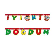 Mickey Mouse Temalı Rengarenk İyiki Doğdun Yazılı Flama Bayrak Süsleme 2 Metre