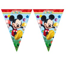 Mickey Mouse Temalı Üçgen Bayrak Flama Süsleme 3.2 Metre