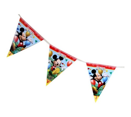 toptan-xml-dropshipping-Mickey Mouse Temalı Üçgen Bayrak Flama Süsleme 3.2 Metre