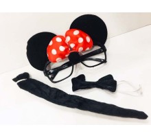 Minnie Mouse Gözlüğü Papyonu Kuyruğu Seti