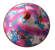 Mor Güllü Saten Kaplama Pembe Vietnam Şapkası