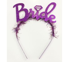 Mor Renk Bekarlığa Veda İtalik Yazı Alyanslı Bride Taç