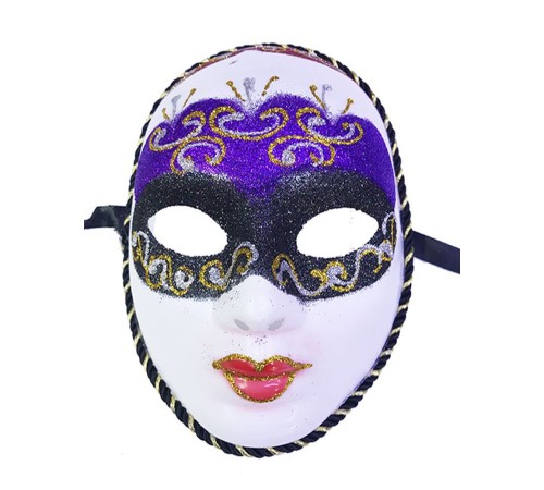 toptan-xml-dropshipping-Mor Renk Masquerade Simli Yılbaşı Parti Maskesi Tam Yüz Yetişkin