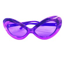 Metalize Yeşilçam 80 li 90 lı Yıllar Parti Gözlüğü Mor Renk 15x7 cm