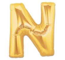 N Harf Folyo Balon Altın Renk  40 inç