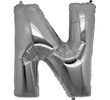 N Harf Folyo Balon Gümüş Renk  40 inç