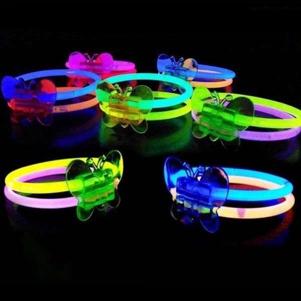 toptan-xml-dropshipping-Neonlu Glow Stick Kelebekli Bileklik Karışık Renk 1 Adet