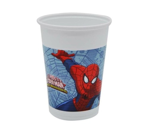 toptan-xml-dropshipping-Örümcek Adam Spiderman Baskılı Plastik Bardak 8 Adet