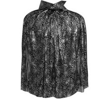 Örümcek Ağ Desenli Pelerin Gümüş Renk 130 cm