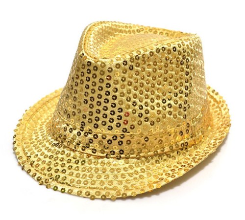 toptan-xml-dropshipping-Payetli Çocuk Şapkası Altın Renk