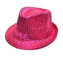 Payetli Çocuk Şapkası Fuşya Renk