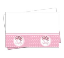 Pembe Patik Yeni Doğum Masa Örtüsü Kız 120x180 cm