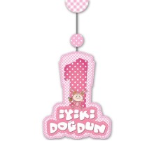 Pembe Renk Asmalı İyiki Doğdun Yazılı 1 Yaş Kız 3lü Süs Set