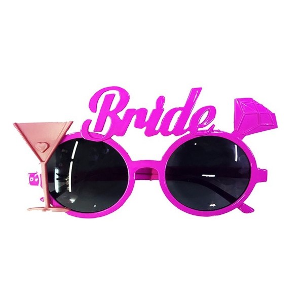 toptan-xml-dropshipping-Pembe Renk Bride Yazılı Bekarlığa Veda Partisi Gözlüğü Gelin Gözlüğü