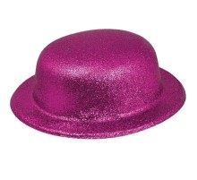 Pembe Renk Yuvarlak Simli Plastik Parti Şapkası