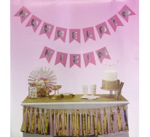 Pembe Üzeri Gümüş Hoşgeldin Kızım Flama Süs