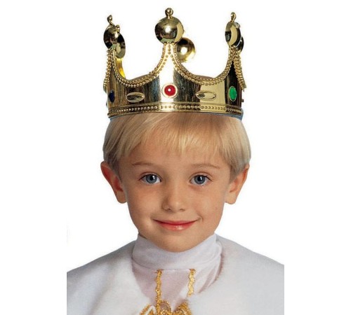 toptan-xml-dropshipping-Plastik Kral Tacı Altın Renk Çocuk Boy 45 cm