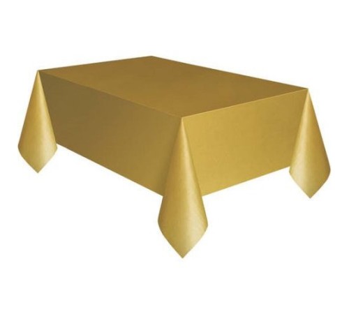toptan-xml-dropshipping-Plastik Masa Örtüsü Altın Renk 137X270 cm
