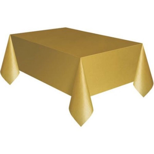 toptan-xml-dropshipping-Plastik Masa Örtüsü Altın Renk 137X270 cm