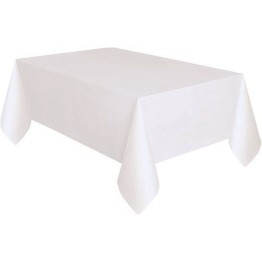 Beyaz Renk Plastik Masa Örtüsü 120x180 cm