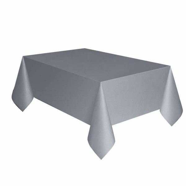 toptan-xml-dropshipping-Plastik Masa Örtüsü Gümüş Renk 137x270 cm