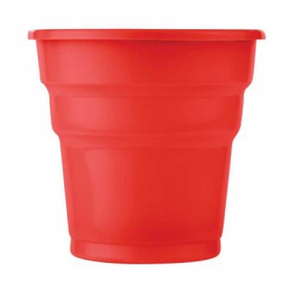 toptan-xml-dropshipping-Plastik Meşrubat Bardağı Kırmızı 180cc-7oz 25li